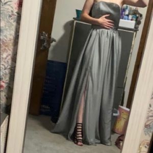 A custom made A line formal dress